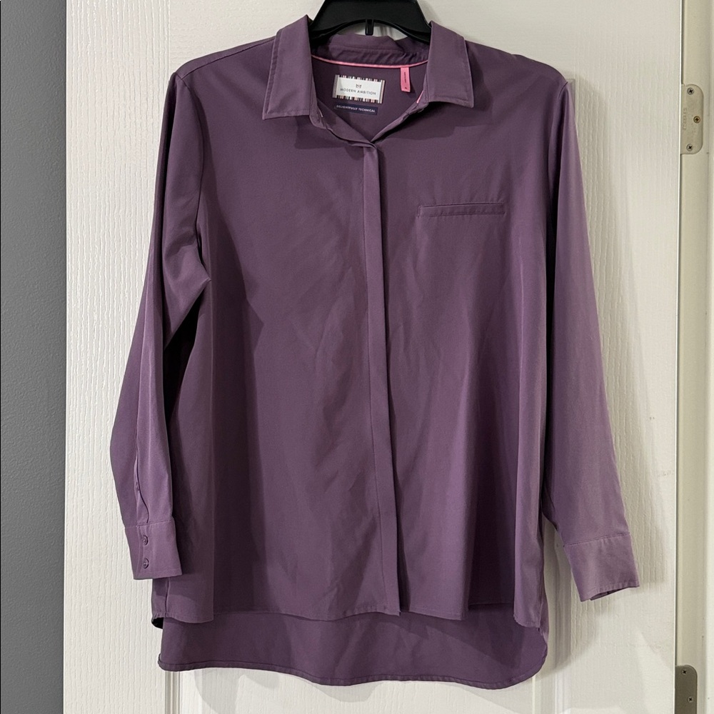 Modern Ambition Purple Delightfully Technical‎ Office Classic Travel Shirt XL